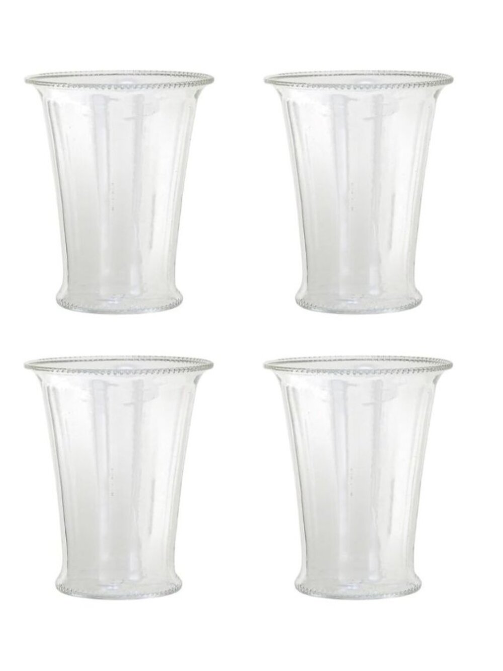 NEW SET 4 Creative Co-Op Round Drinking Glass with ETCHED RIM/BASE